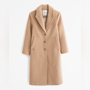 Wool-Blend Tailored Topcoat BROWN S PETITE